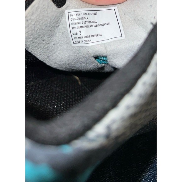 DSG Soccer Kids Cleats Speed Viper - Size 2 Gray/Teal - Picture 8 of 8